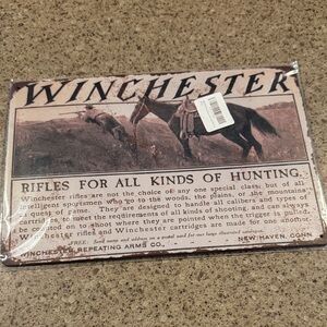 Winchester Vintage Style Hunting Sign - Brown & Cream